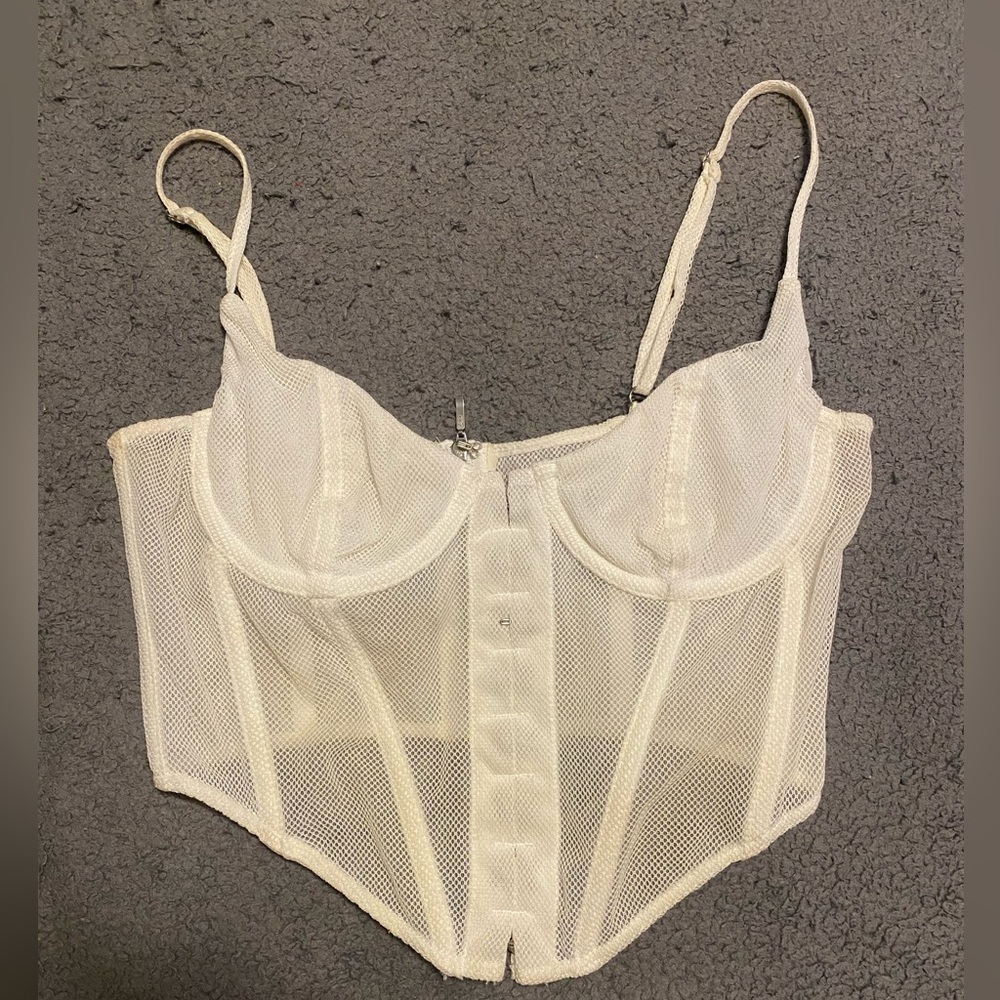 White bustier crop top, size S